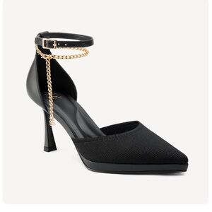 Cosy Island black Sexy Chain Stiletto Platform Pumps size 9.5